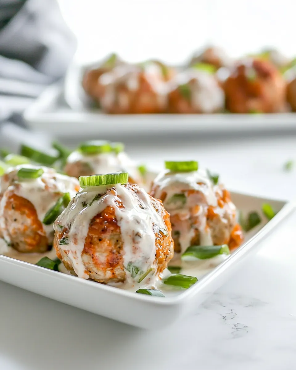 Low Carb Buffalo Chicken Meatballs