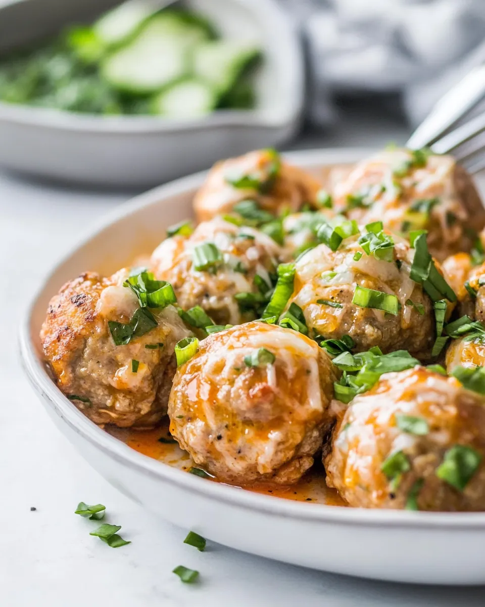 Low Carb Buffalo Chicken Meatballs