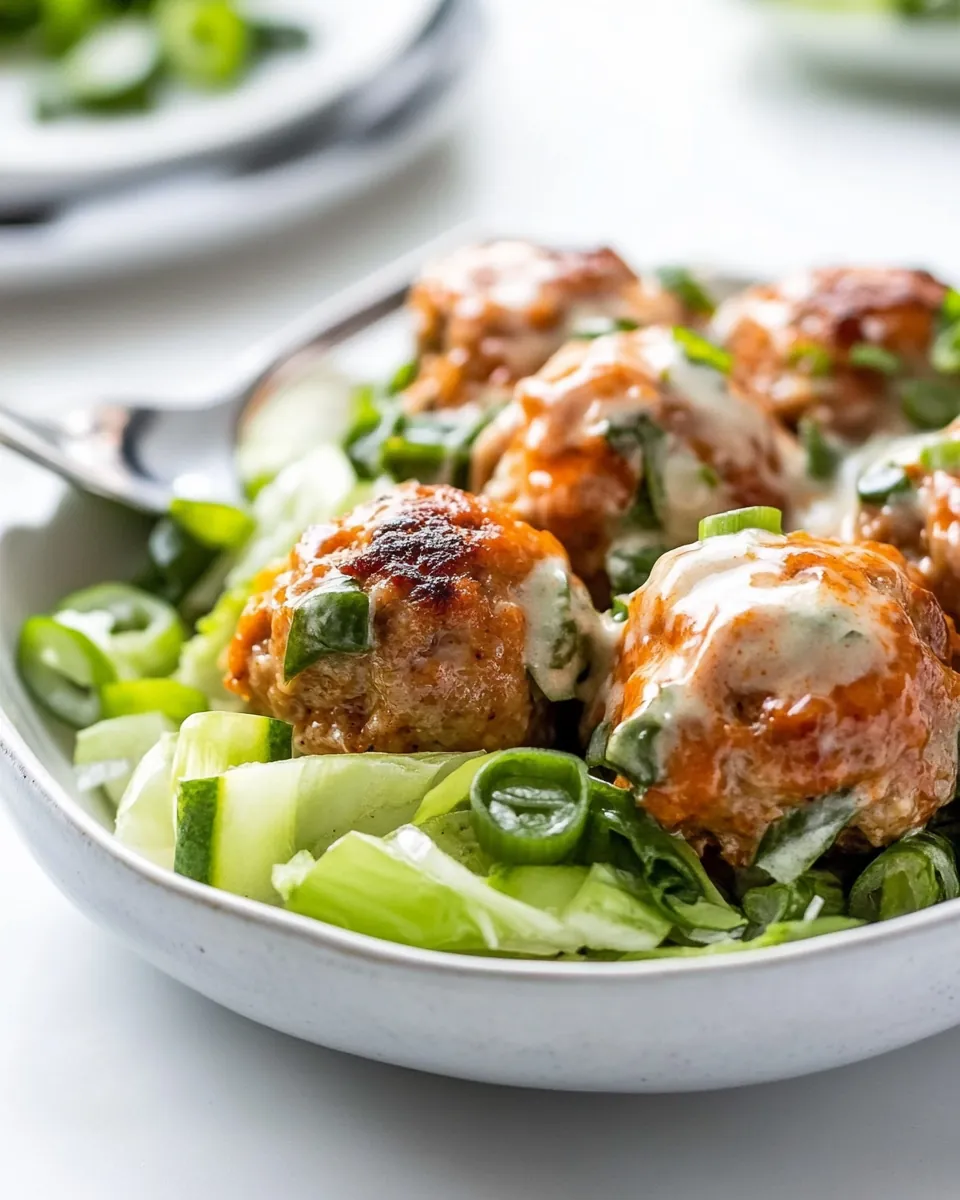 Low Carb Buffalo Chicken Meatballs