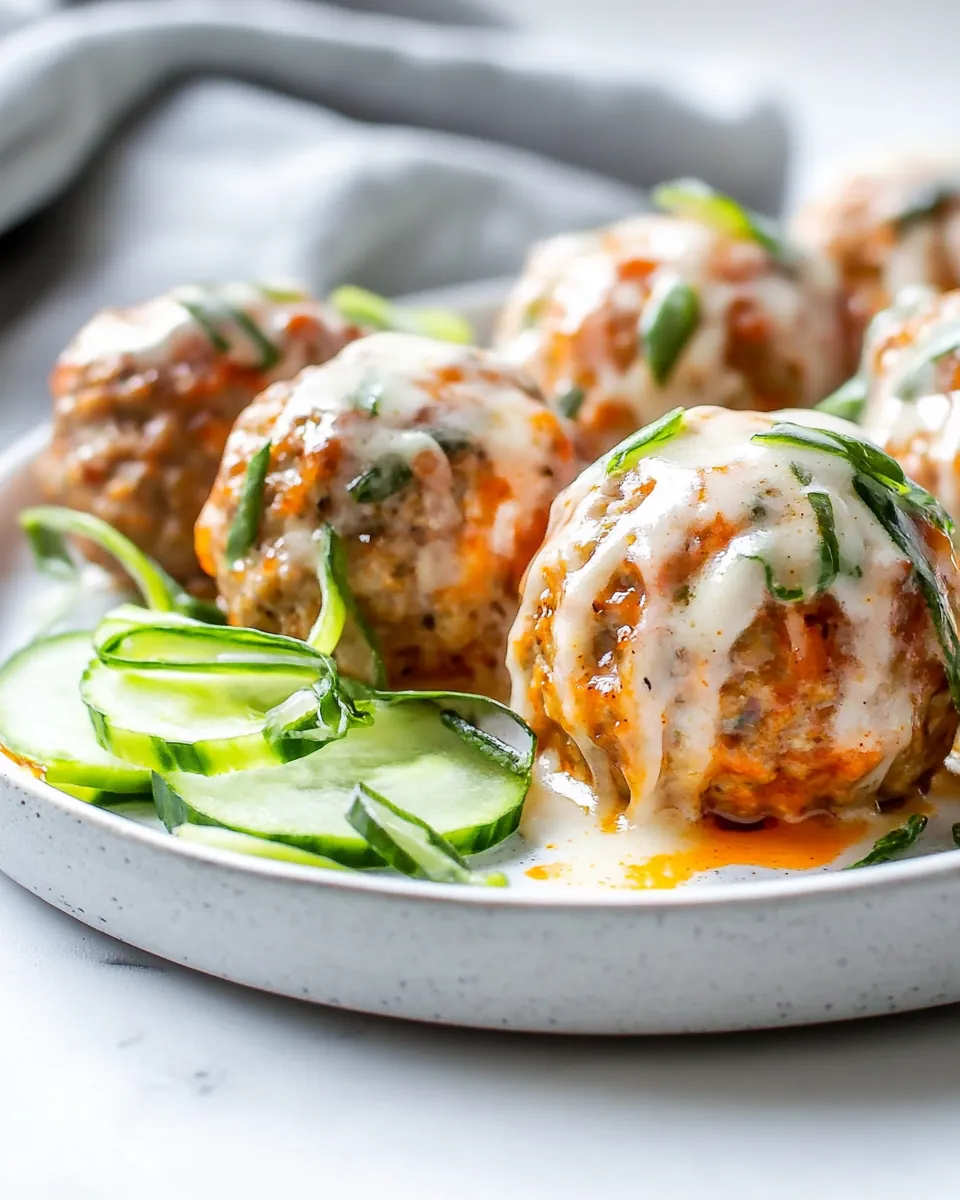 Low Carb Buffalo Chicken Meatballs