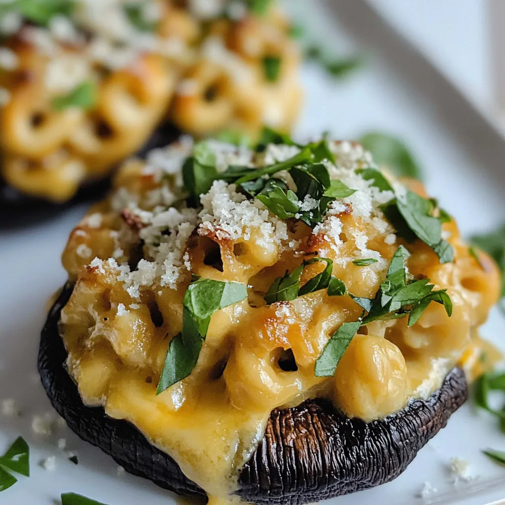 Mac Cheese Stuffed Brown Sugar Balsamic Portobellos