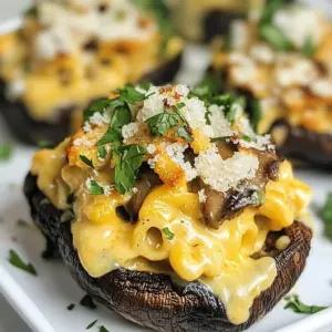 Mac Cheese Stuffed Brown Sugar Balsamic Portobellos