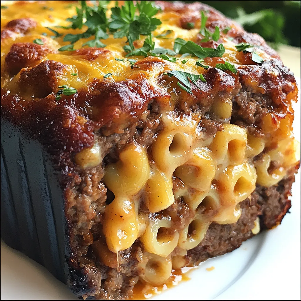 Macaroni Cheese Stuffed Meatloaf