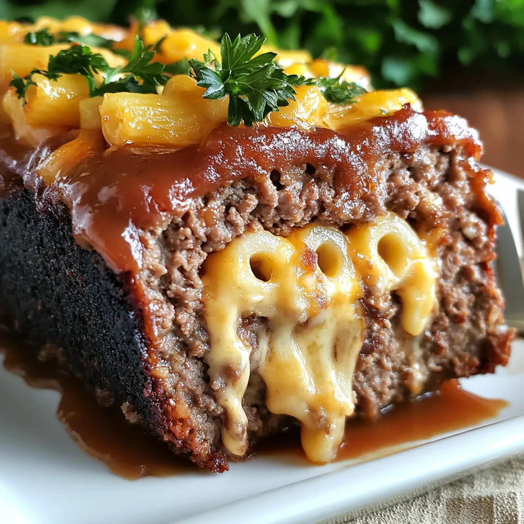 Macaroni Cheese Stuffed Meatloaf