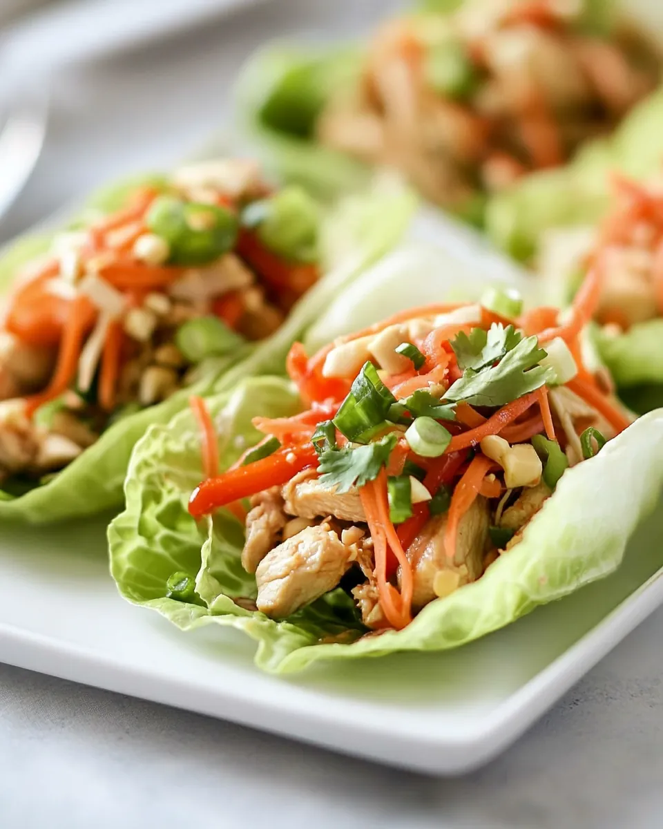 Macro Friendly Thai Chicken Lettuce Wraps
