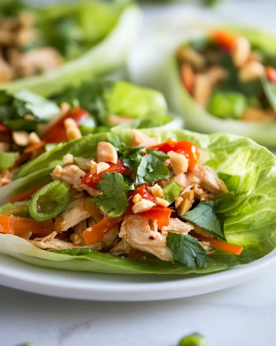 Macro Friendly Thai Chicken Lettuce Wraps