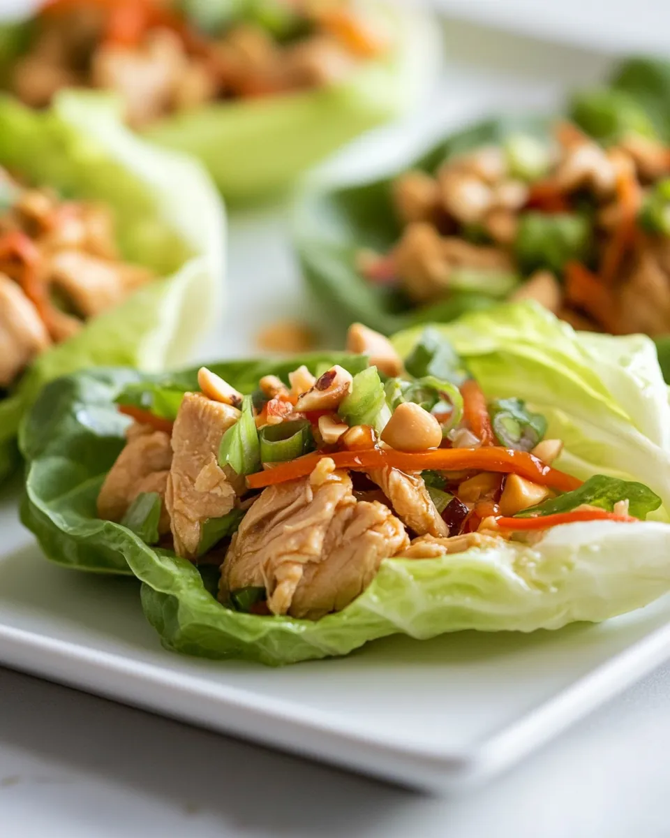 Macro Friendly Thai Chicken Lettuce Wraps
