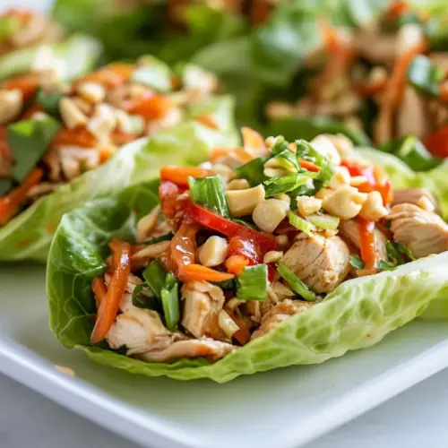 Macro Friendly Thai Chicken Lettuce Wraps