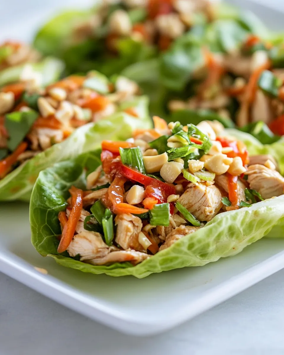 Macro Friendly Thai Chicken Lettuce Wraps