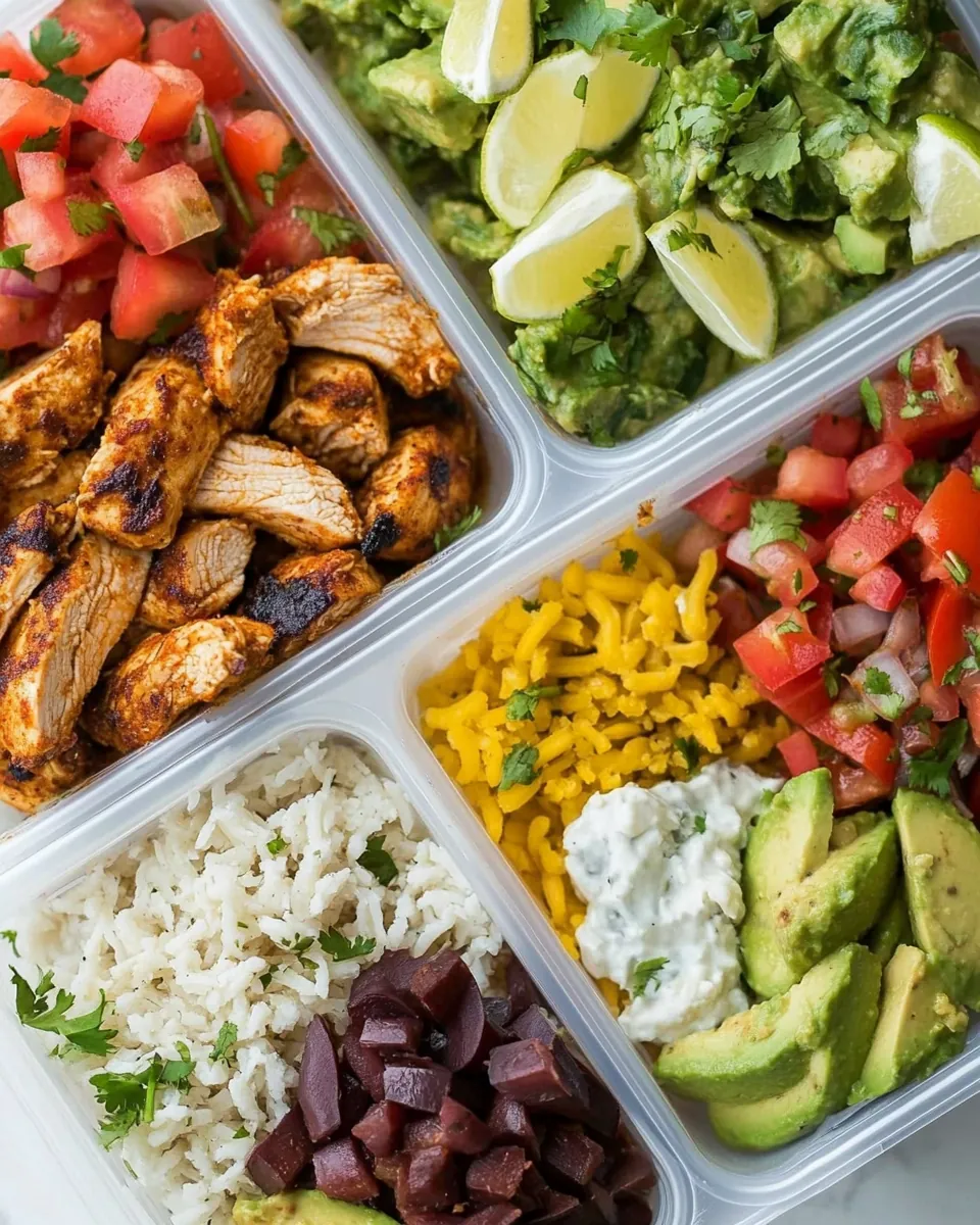 Meal Prep Chicken Burrito Bowls