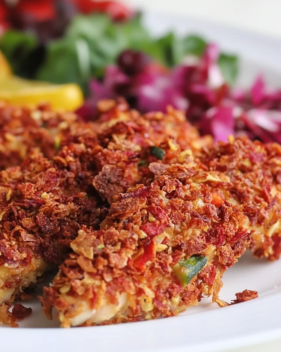 Mediterranean Vegetable Chip Crusted Chicken