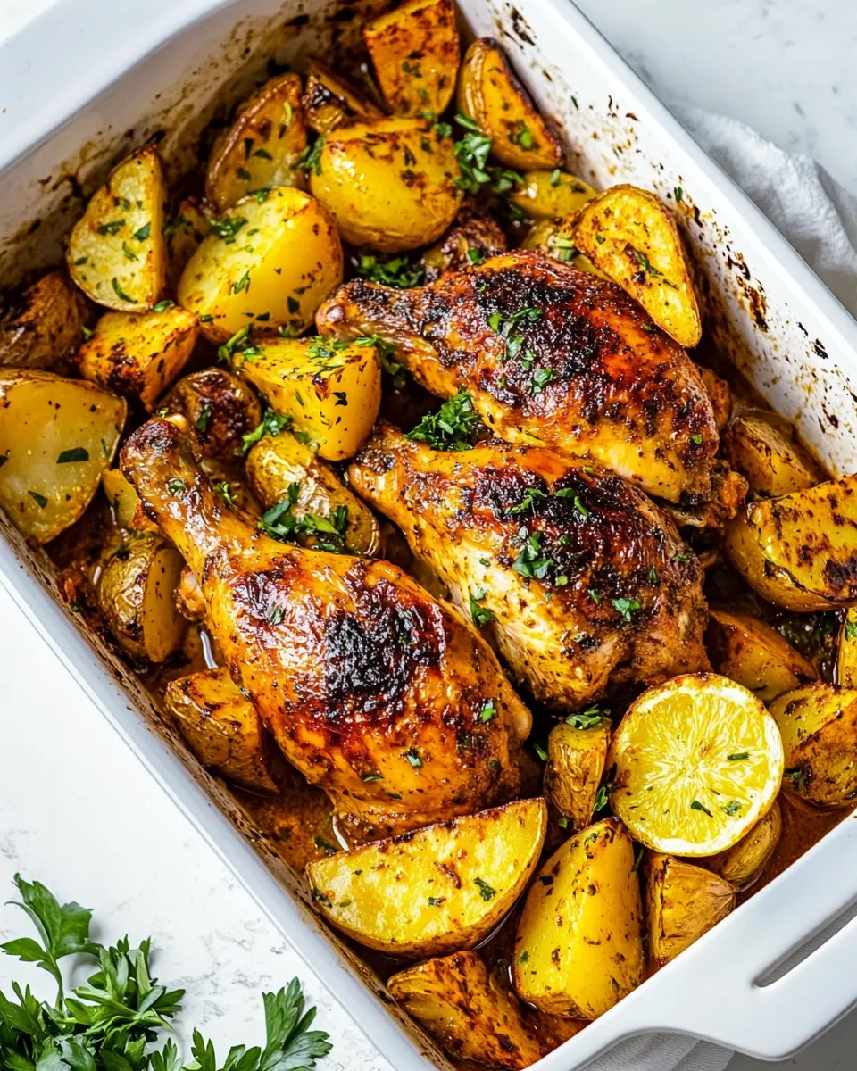 Middle Eastern Roasted Chicken Potatoes