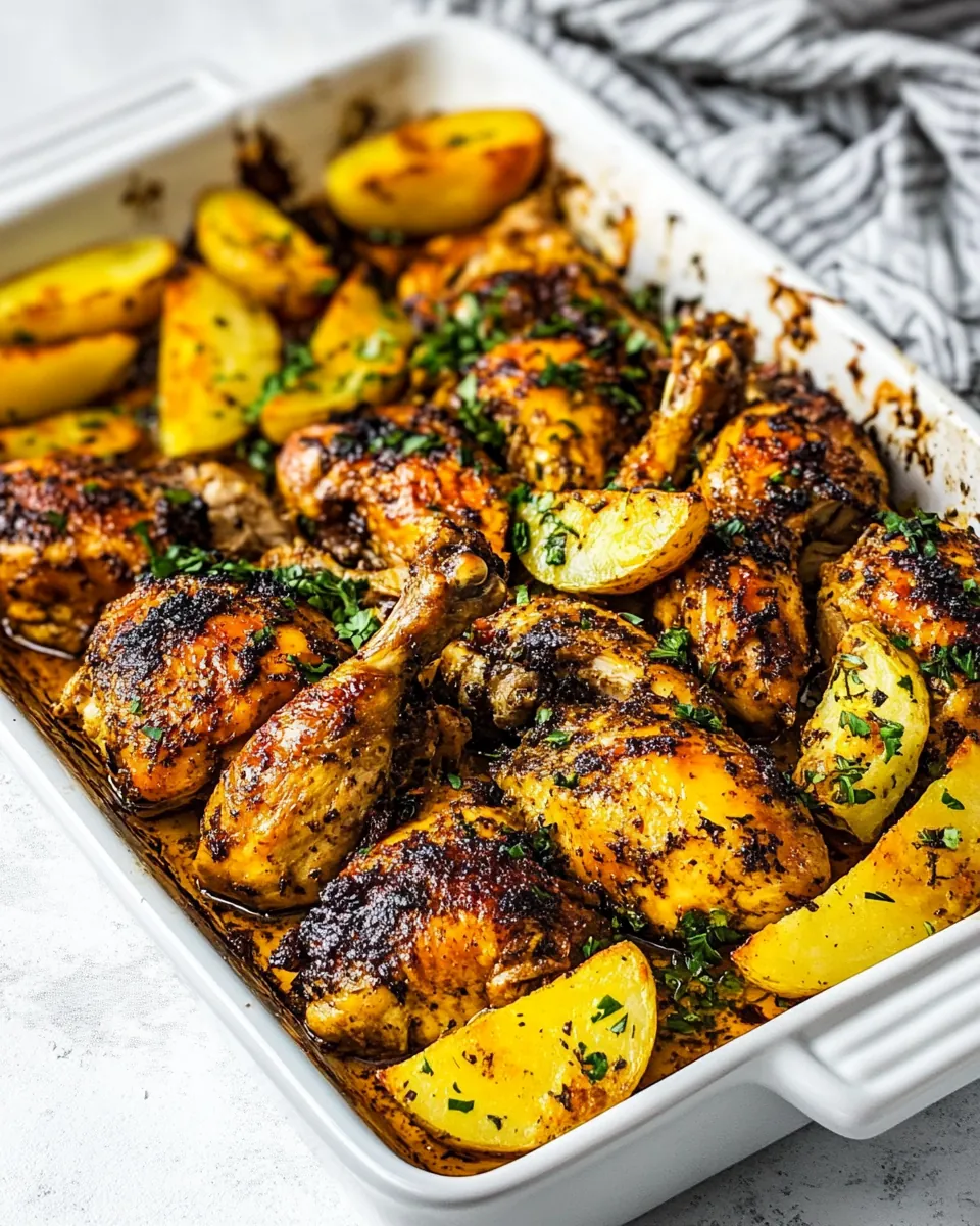 Middle Eastern Roasted Chicken Potatoes