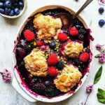 Mixed Berry Cobbler with Lemon Pistachio Biscuits