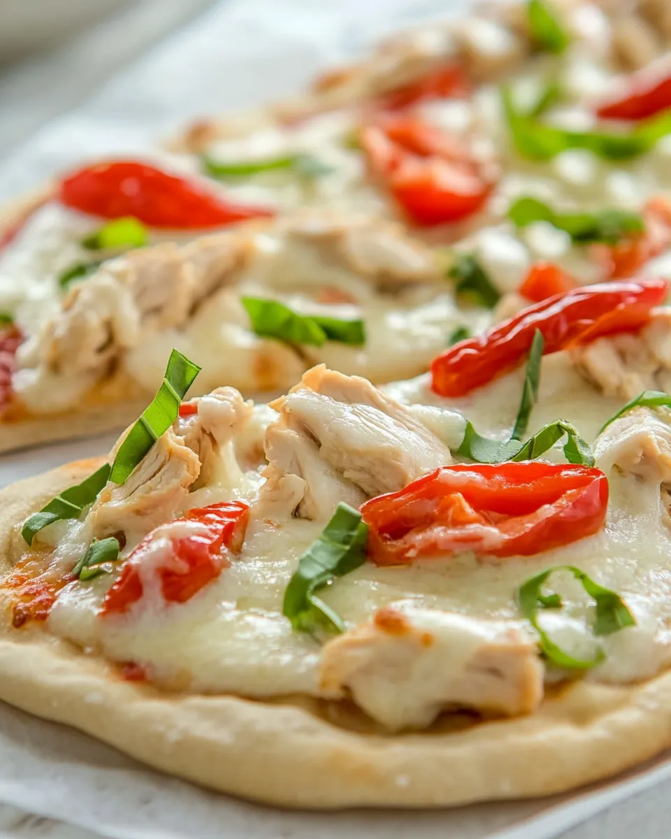 Naan Chicken Alfredo Pizza