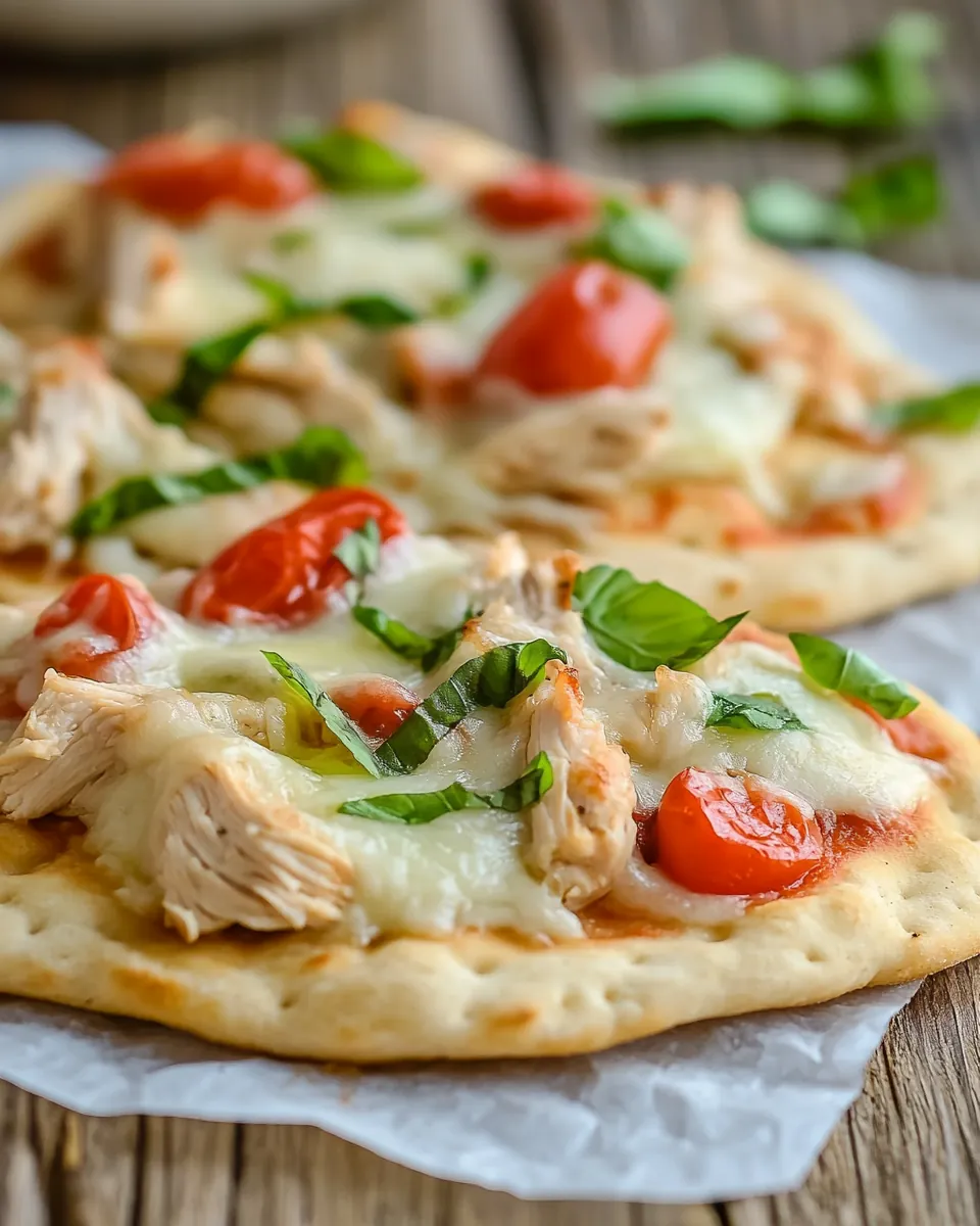 Naan Chicken Alfredo Pizza