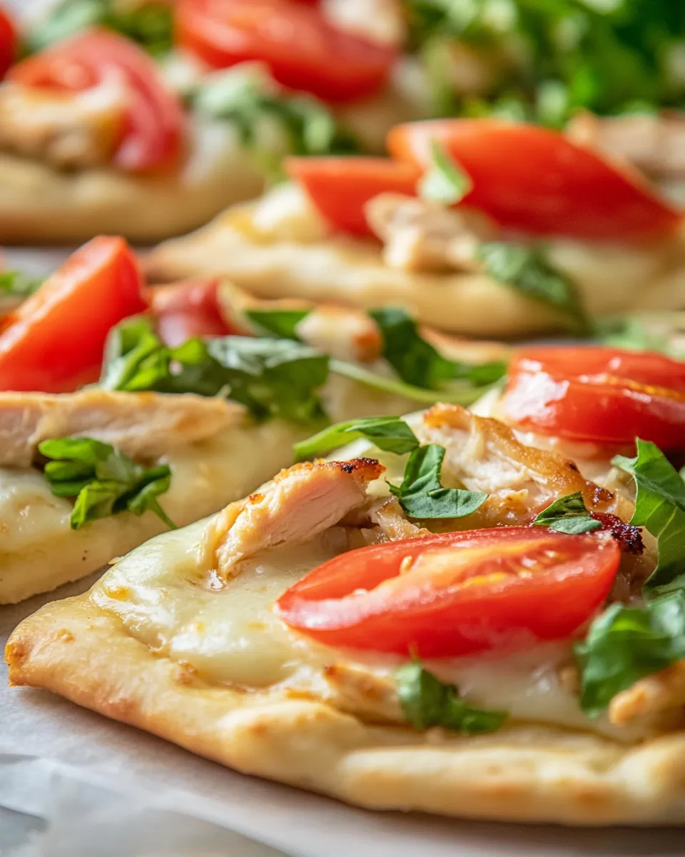 Naan Chicken Alfredo Pizza