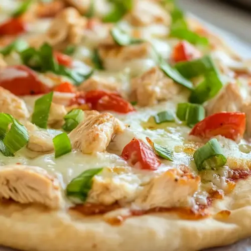 Naan Chicken Alfredo Pizza