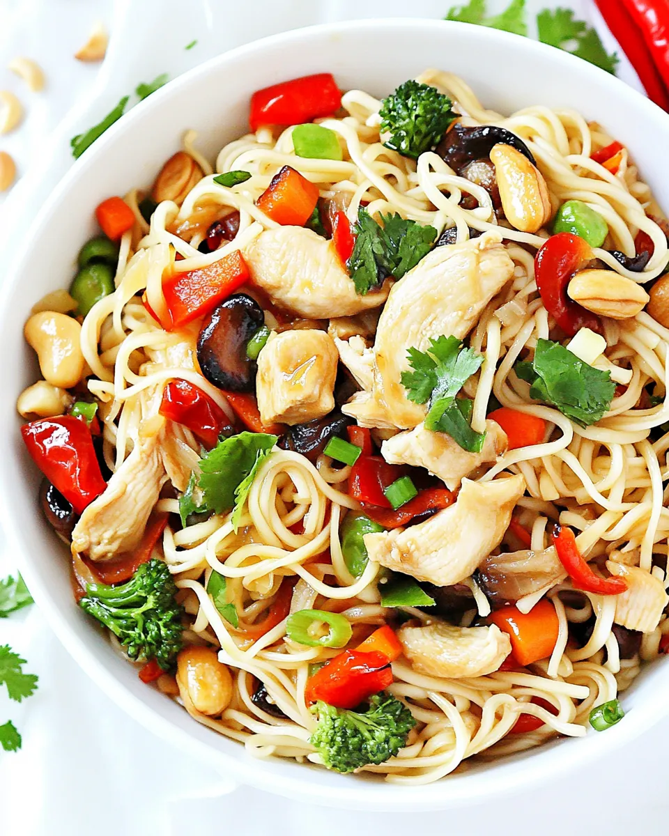 Kung Pao Chicken Noodle Stir Fry