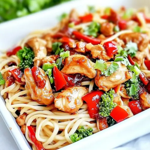 Kung Pao Chicken Noodle Stir Fry