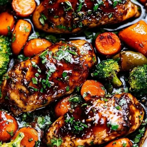 One Pan Balsamic Chicken and Veggies