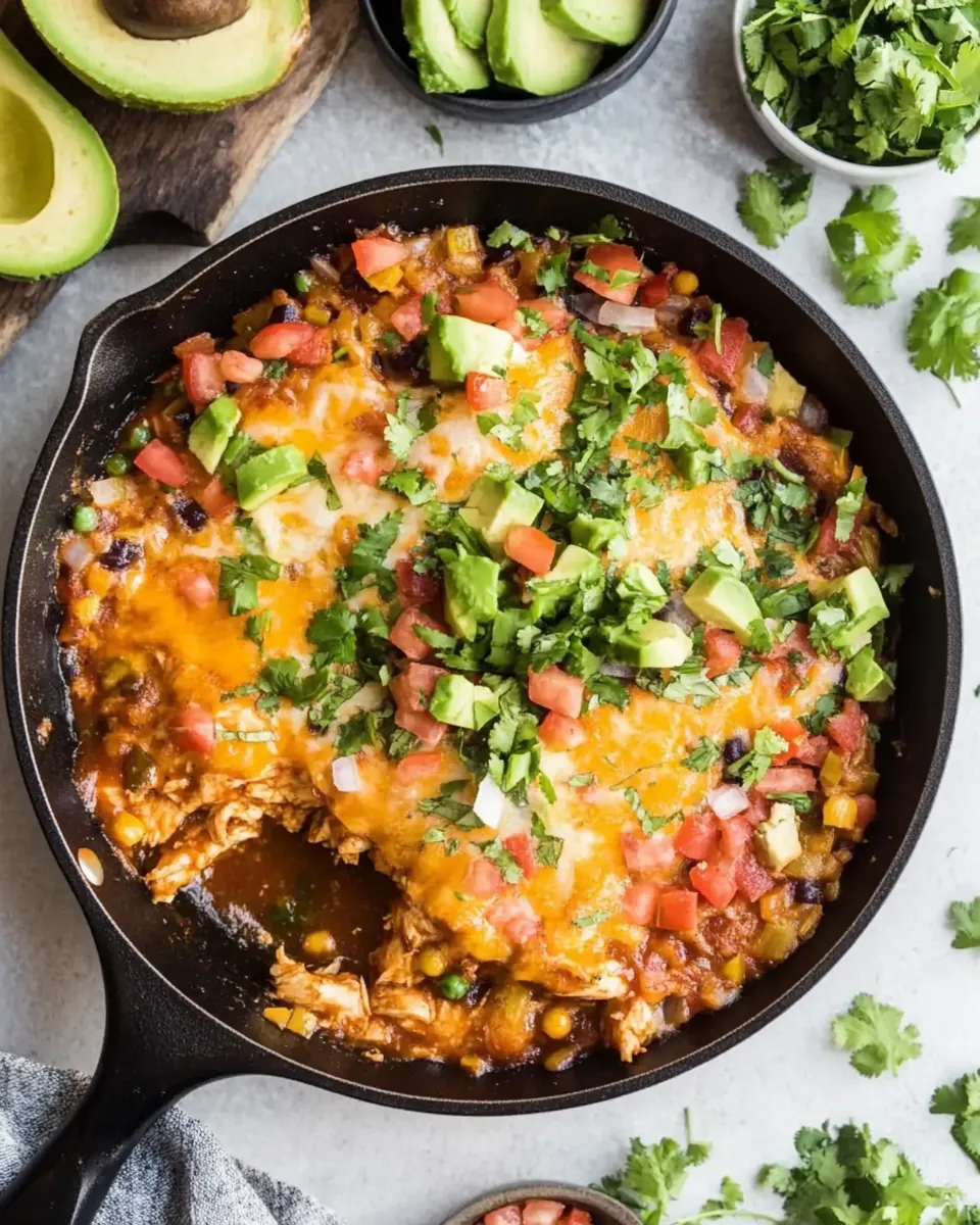 One Pan Cheesy BBQ Ranch Chicken Skillet