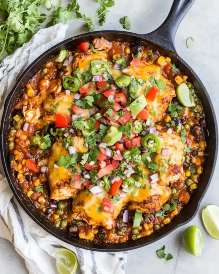 One Pan Cheesy BBQ Ranch Chicken Skillet