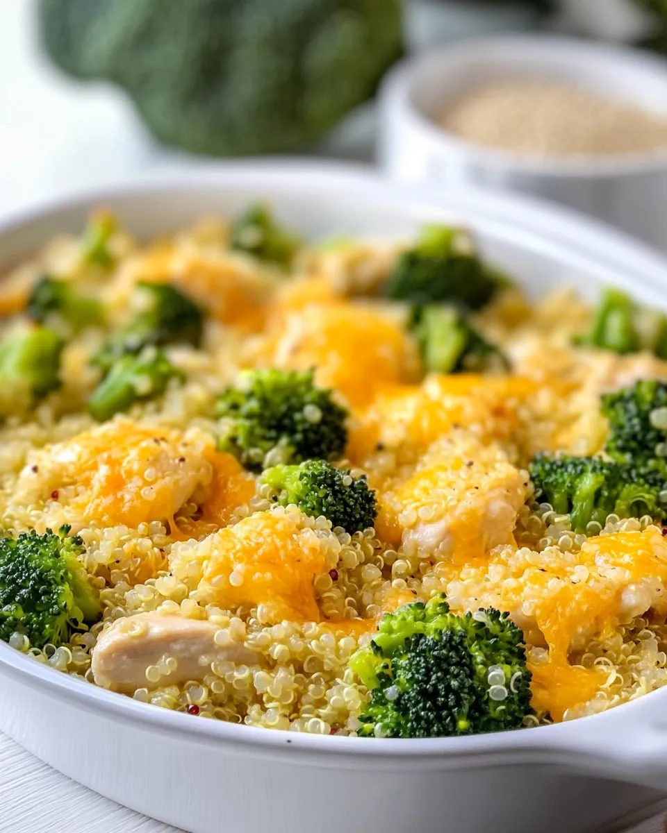 One Pan Cheesy Chicken Broccoli and Quinoa