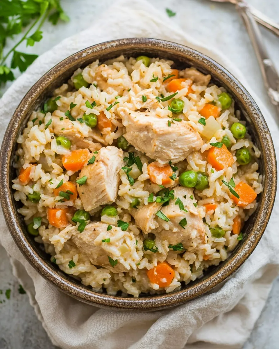One Pan Creamy Chicken and Rice