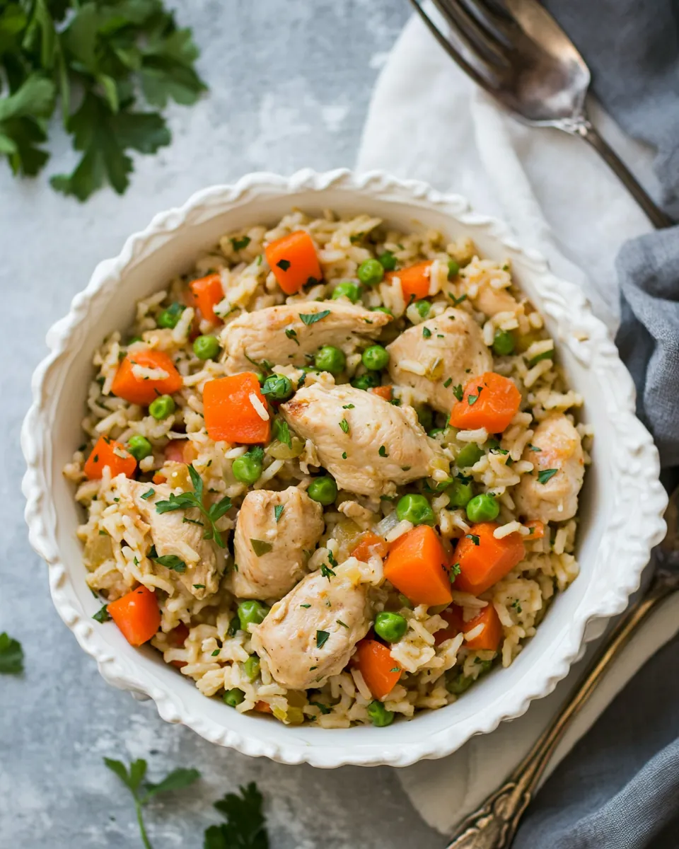 One Pan Creamy Chicken and Rice