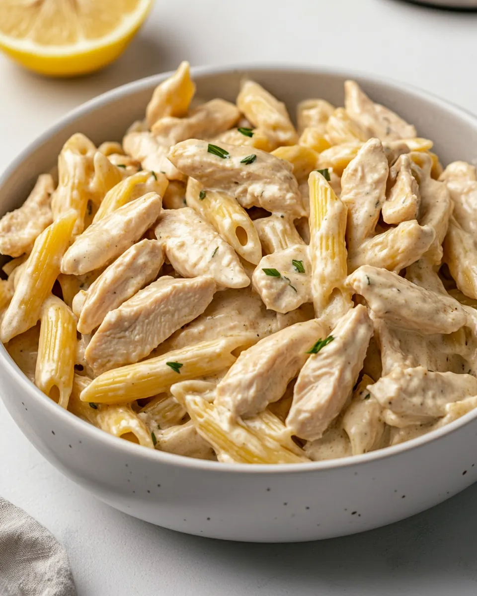 One Pan Creamy Lemon Chicken Pasta