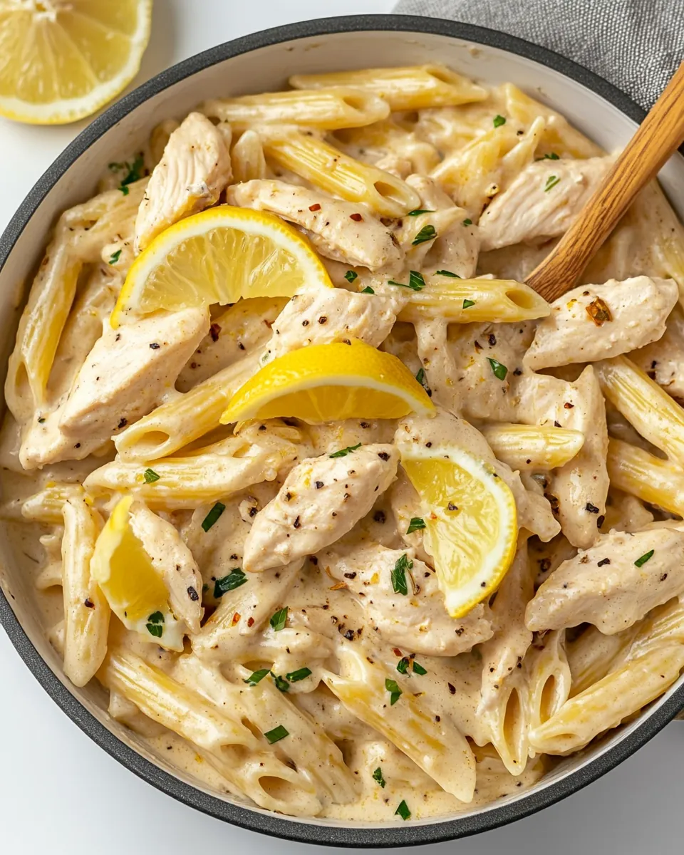 One Pan Creamy Lemon Chicken Pasta