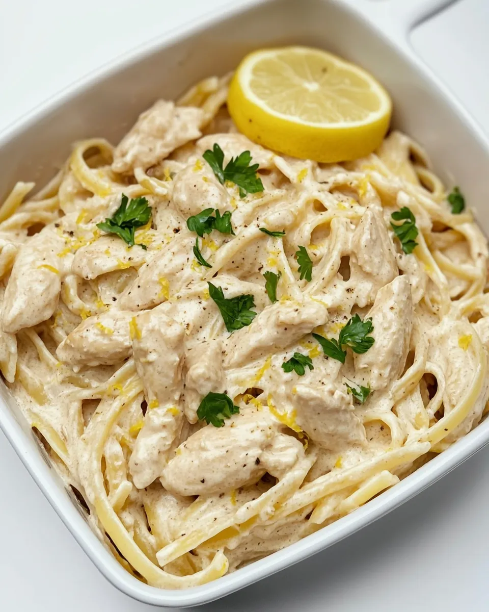 One Pan Creamy Lemon Chicken Pasta