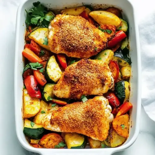 Crispy Parmesan Paprika Chicken with Vegetables
