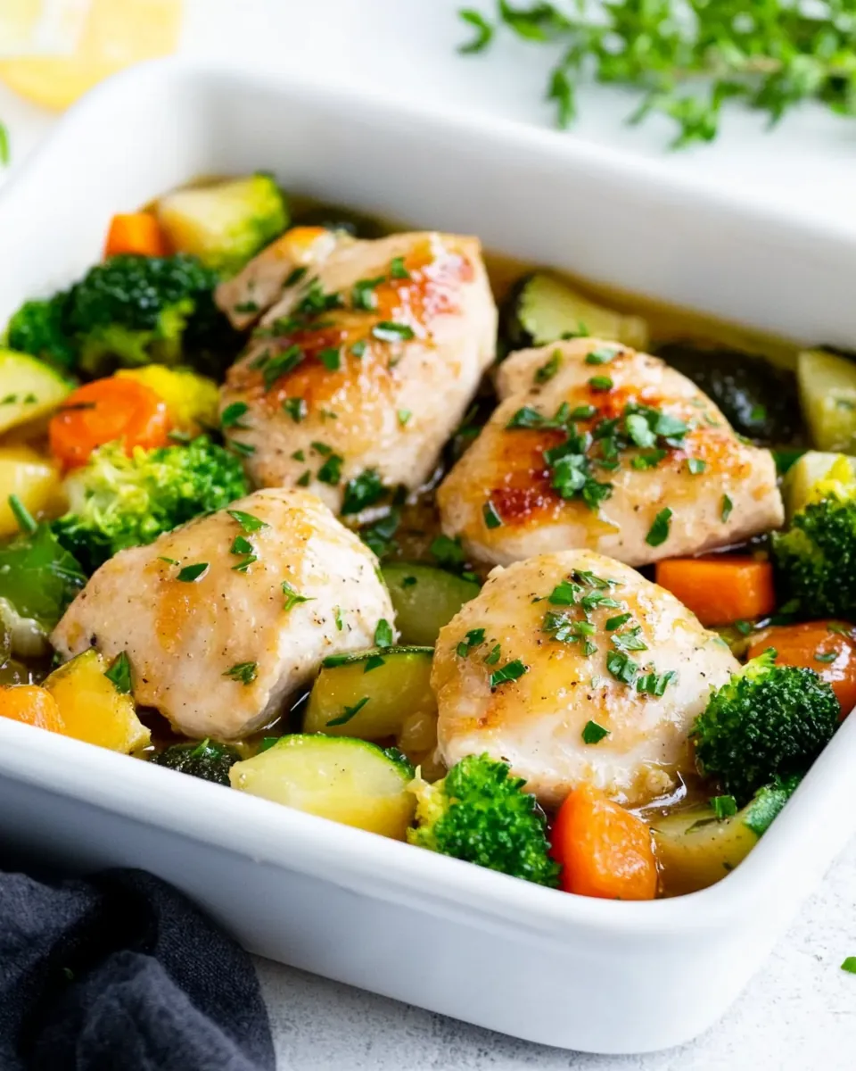 One Pan Garlic Chicken and Veggies