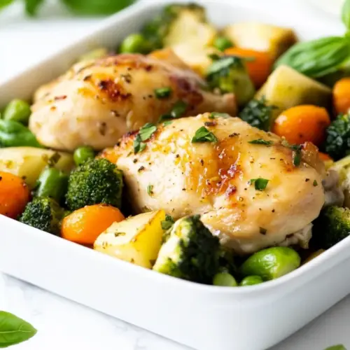 One Pan Garlic Chicken and Veggies