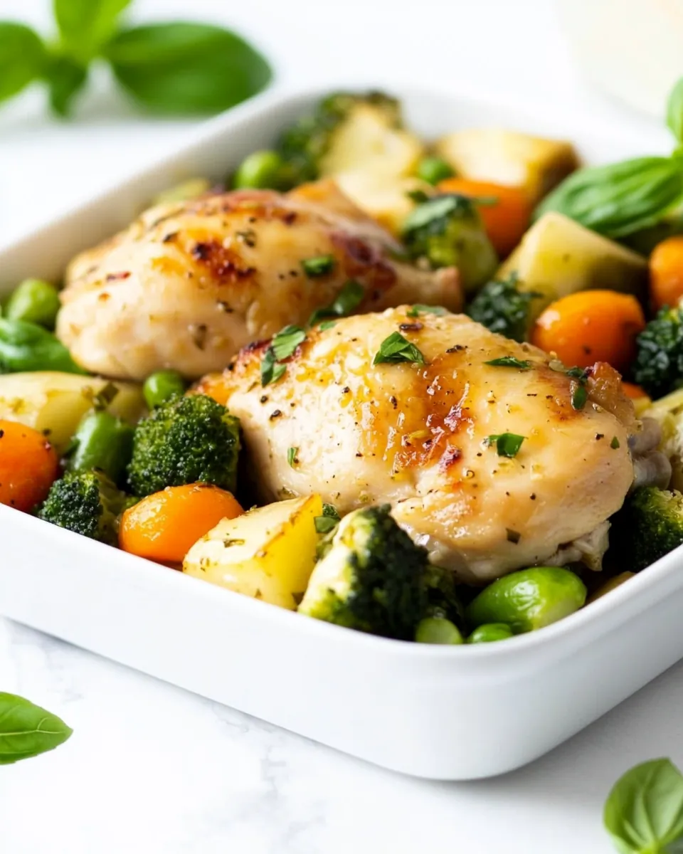 One Pan Garlic Chicken and Veggies