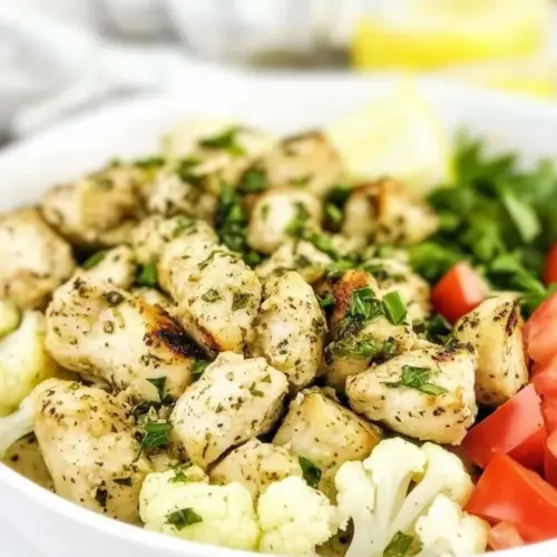 One Pan Greek Chicken and Cauliflower