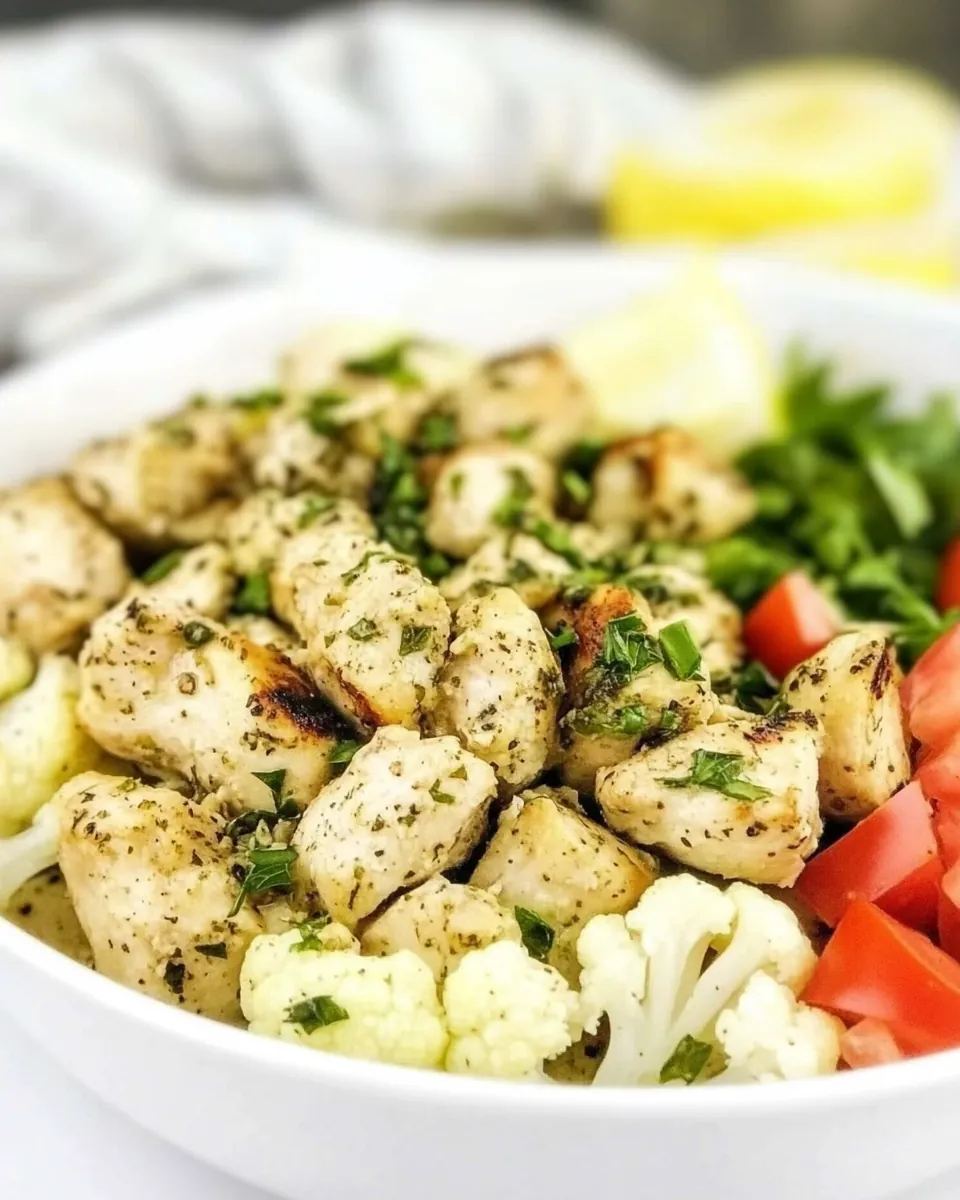 One Pan Greek Chicken and Cauliflower