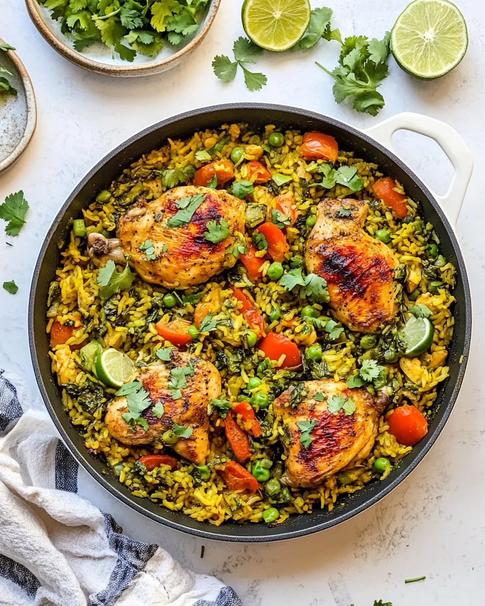 One Pan Green Chicken and Rice