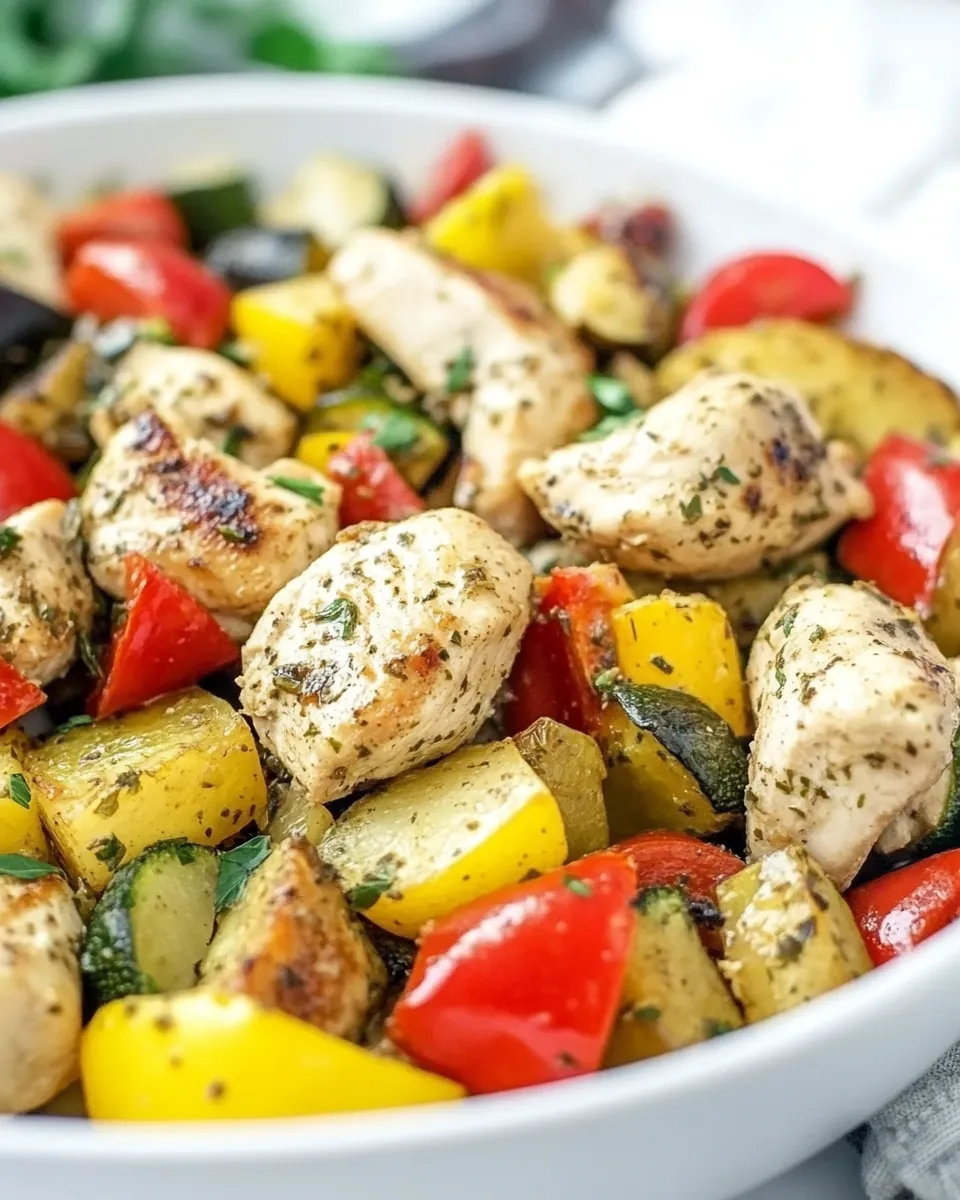 One Pan Italian Chicken and Veggie Skillet