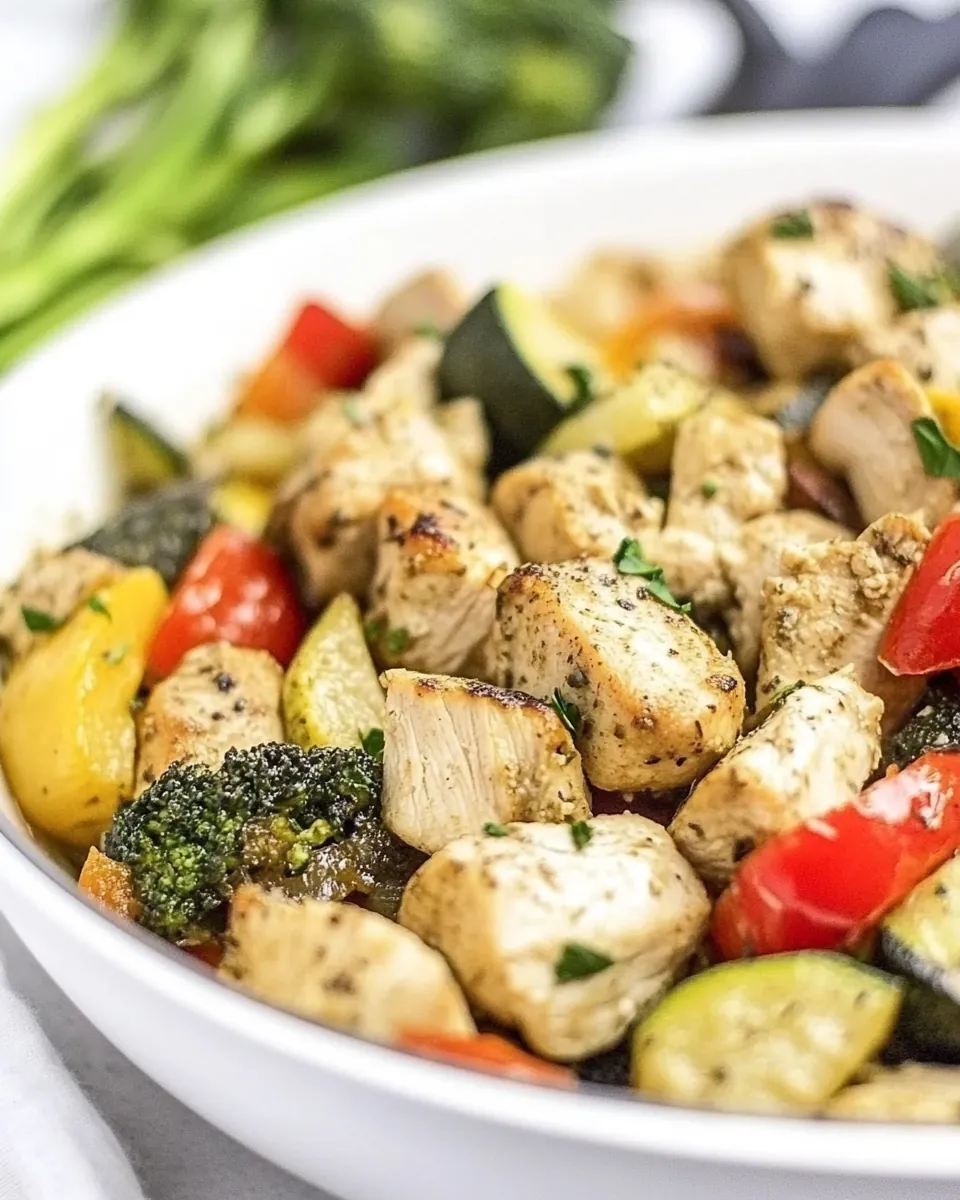 One Pan Italian Chicken and Veggie Skillet