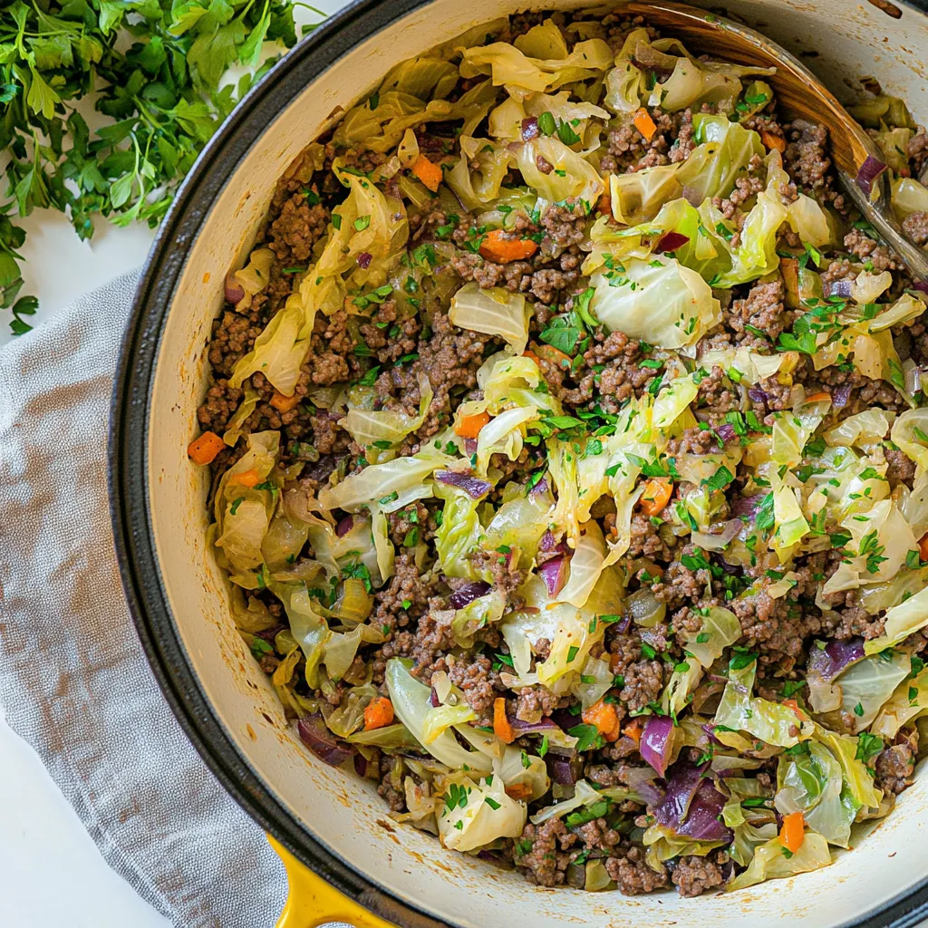 One Pot Ground Beef and Cabbage