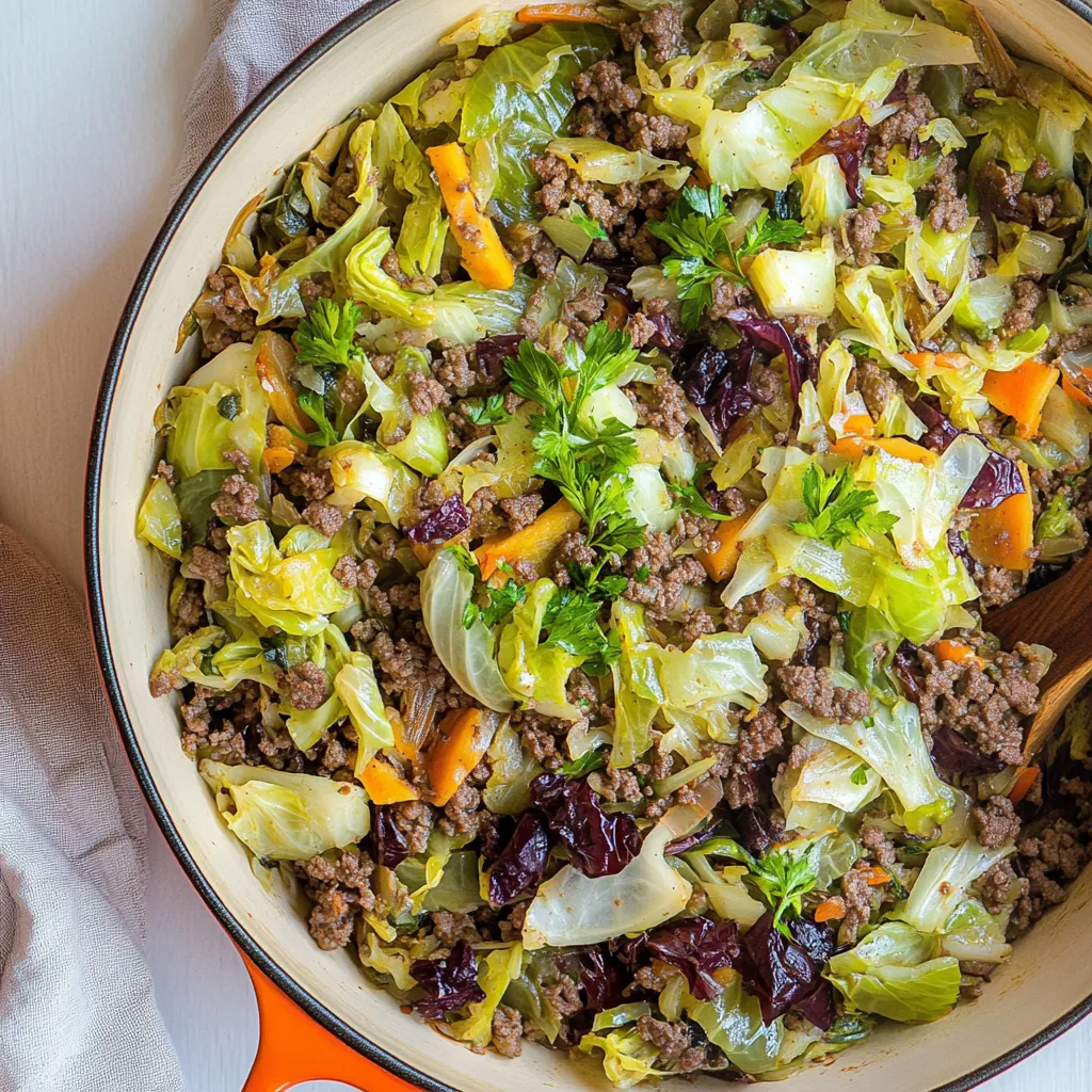 One Pot Ground Beef and Cabbage
