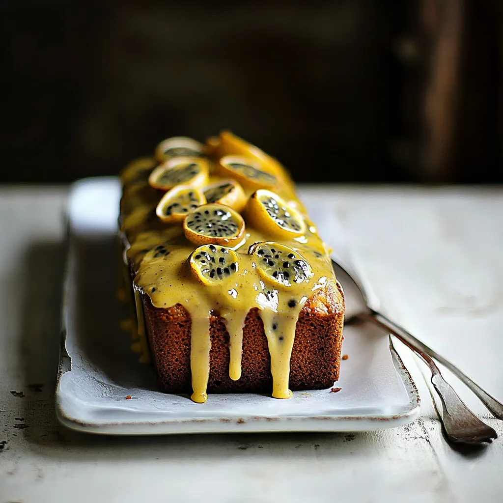 Passion fruit curd loaf cake