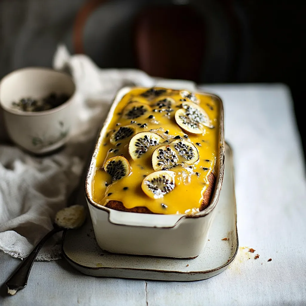 Passion fruit curd loaf cake