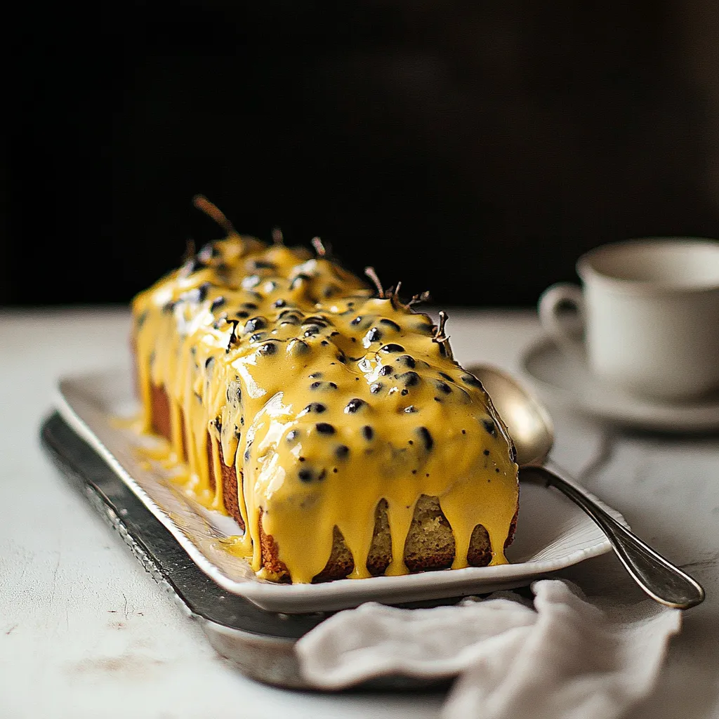 Passion fruit curd loaf cake