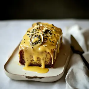 Passion fruit curd loaf cake
