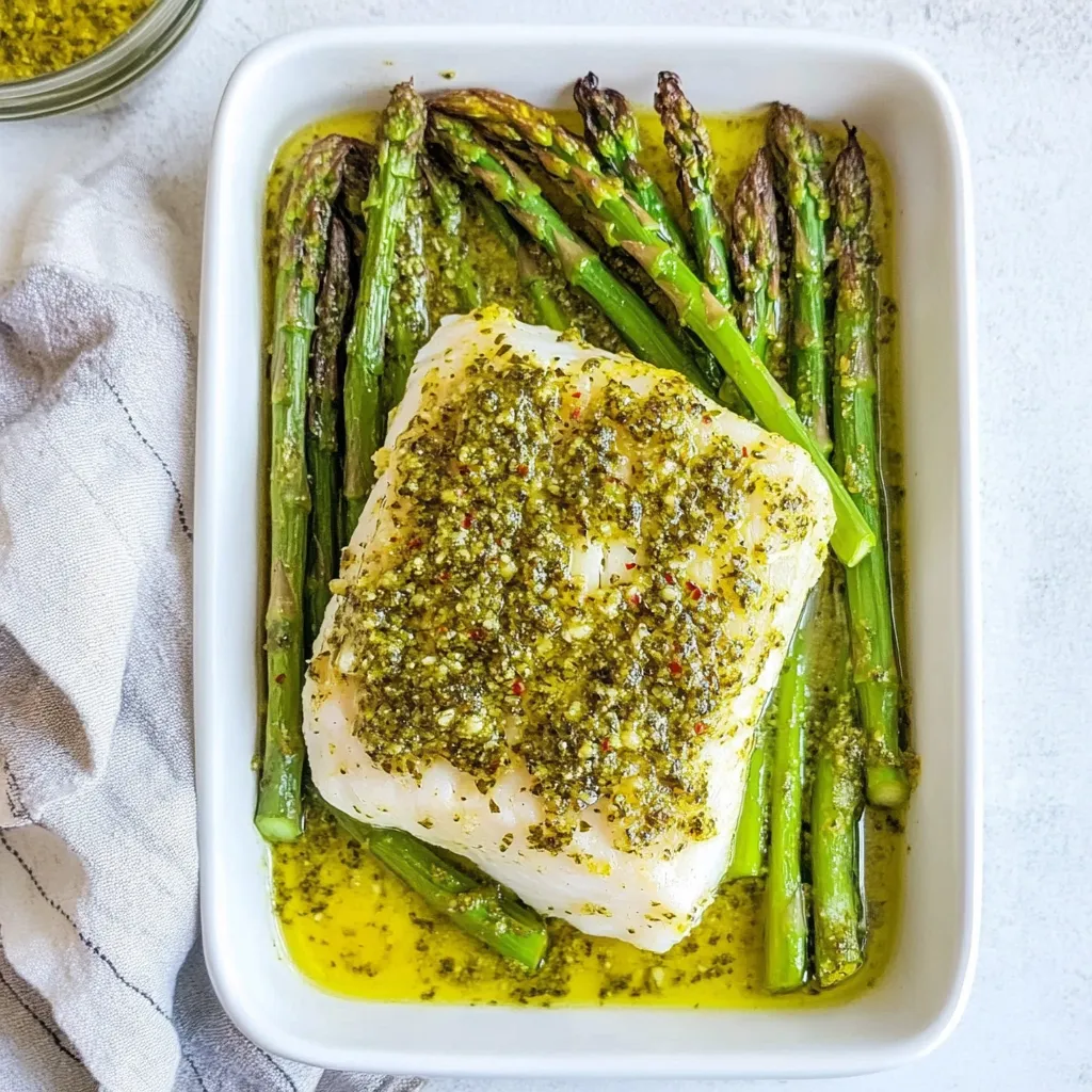Pesto Baked Cod Asparagus