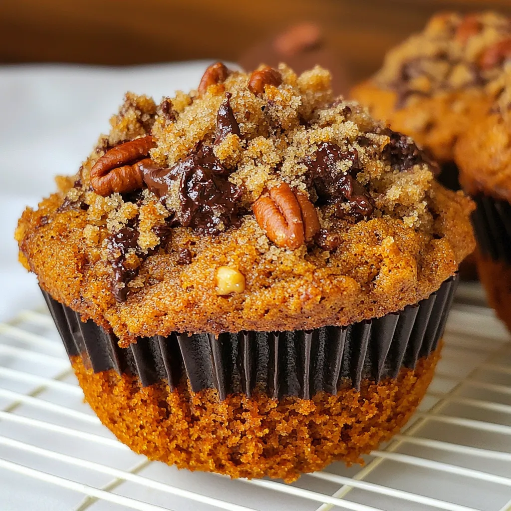 Pumpkin Pecan Chocolate Streusel Muffins